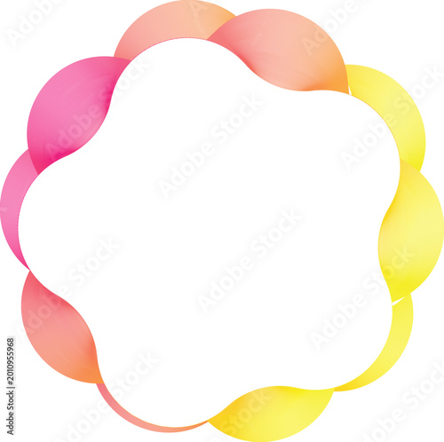 Abstract background design featuring a floral frame of pink and yellow roses