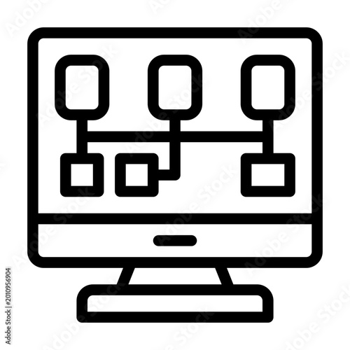 SCADA Screen icon illustration. This is a vector single icon with a line style. It is suitable for various purposes, including website design, mobile app design, and logo design.
