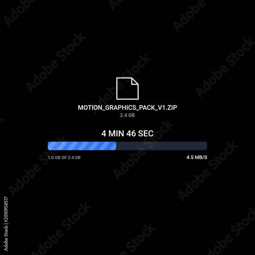 Digital Download Motion Graphics Pack Progress Bar Animation
