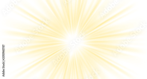 Bright golden starburst with glowing particles on alpha background