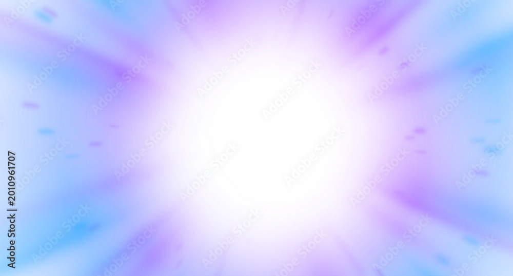 Fototapeta premium Abstract purple and blue glowing light rays in circular zoom motion