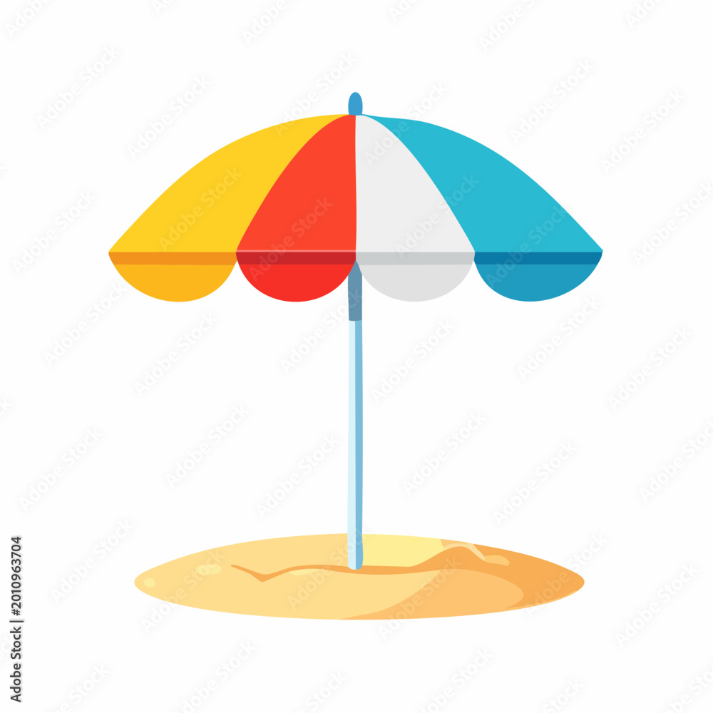 Fototapeta premium Colorful Beach Umbrella on Sand