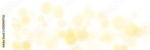 Abstract golden bokeh lights on transparent background