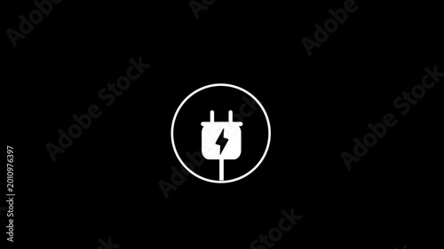 Electric socket with a plug. Connection and disconnection concept with symbol animation 4k video.