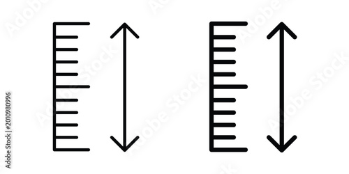 Fotografie Adjustable height icon thin line and black silhouette flat style