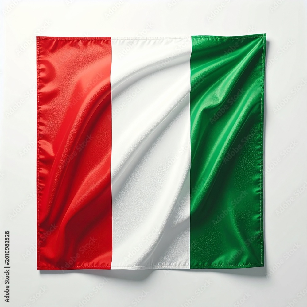 Obraz premium Italy Flag Fabric Collection – Italian Tricolor Silk Banner and Realistic Fabric Background