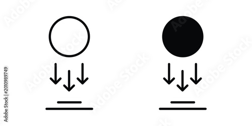 Fotografie Gravity icon thin line and black silhouette flat style