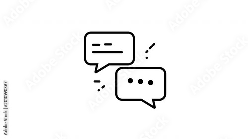 Chat icon animation two speech bubbles displaying an animated conversation. Great for  social media, websites, and communication themed projects