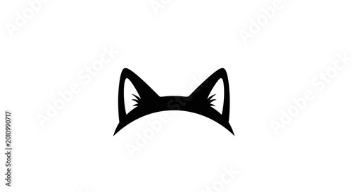 Cuadro en lienzo Black cat ears headband accessory.