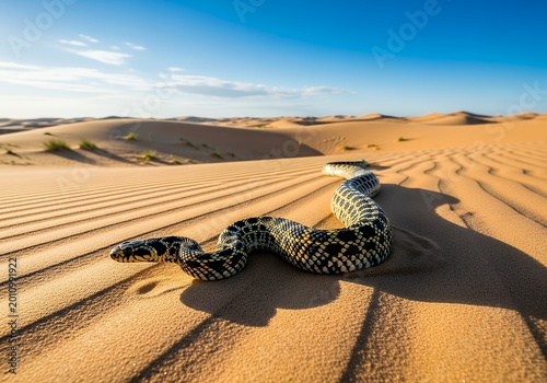 This is an image showing a snake in the middle