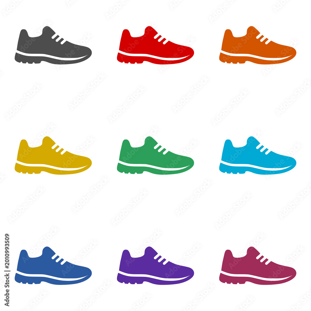 Fototapeta premium Sport shoe icon isolated on white background. Set icons colorful