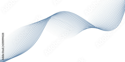 Tableau sur toile dotted wave line pattern light blue halftone undulate net