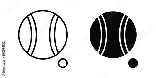 Photos Petanque icon thin line and black silhouette flat style