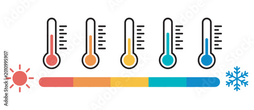 Foto Thermometer temperature scale measurement symbol vector illustration