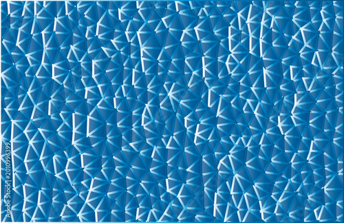 Blue background, with white abstract, shapes, cracked texture