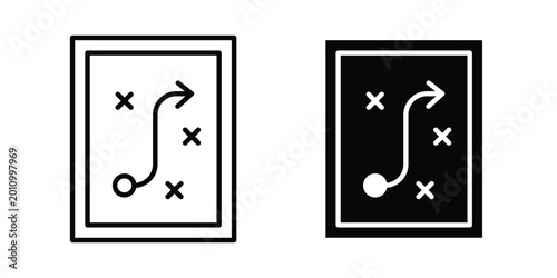 Bild auf Leinwand Strategical planning icon thin line and black silhouette flat style