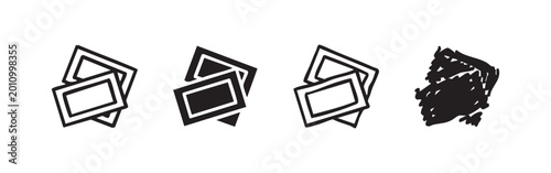 Valokuva Credit cards or business cards icon set in four distinct styles for finance and