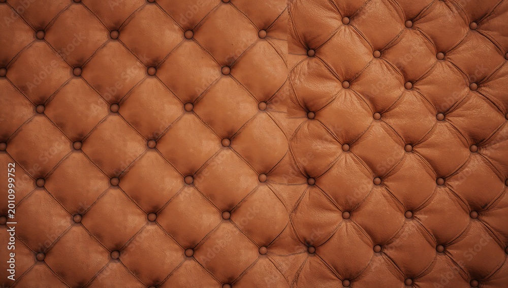 Fototapeta premium Close up of a textured brown tufted upholstery fabric pattern