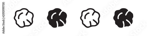 Fotografie Set of black doodle style crumpled paper icons on white background