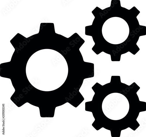 gear three interlocking gears vector settings icon symbol