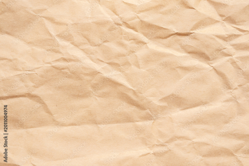 Fototapeta premium Abstract crumpled and creased recycle brown paper texture background