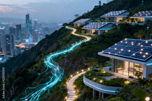 view of the city at night