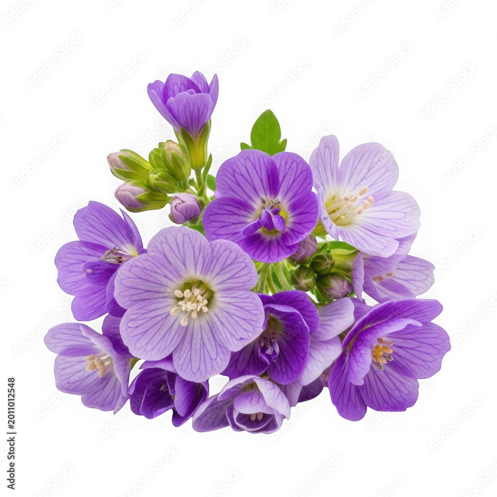 Fototapeta premium Purple flowers in a cluster isolated on transparent background