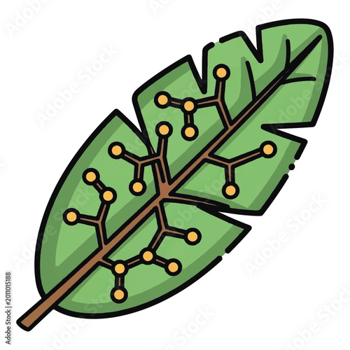 Konstfotografi Detailed illustration of a green leaf.