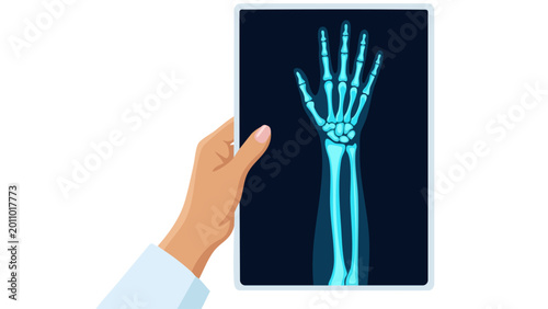 Canvastavla Hand X-ray Scan Showing Bone Structure Medical Illustration