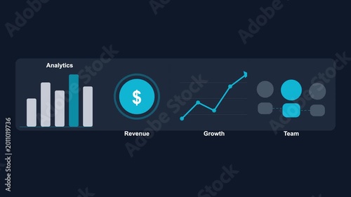 Business Analytics and Growth Dashboard Animation 4K