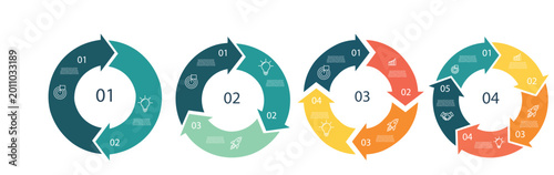 Foto Circle arrows infographics set