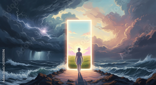 Serenity Between Storms A Hopeful Journey Through the Portal to New Beginnings and Peaceful Futures