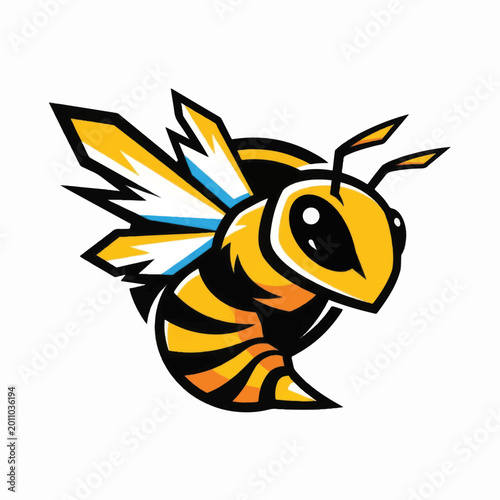Foto Energetic Cartoon Bee Mascot Vector Illustration