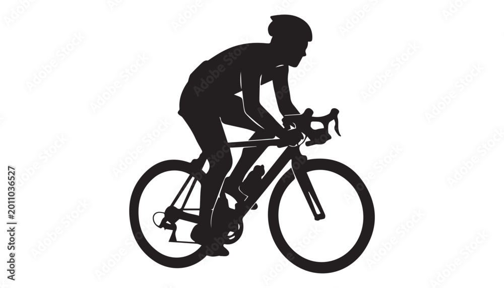 Obraz premium black and white silhouette of cycling very high quality vector illustration.