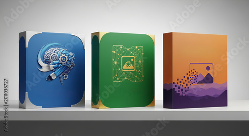 Creative Software Package Showcasing Art and Visual Intelligence on a White Shelf Background