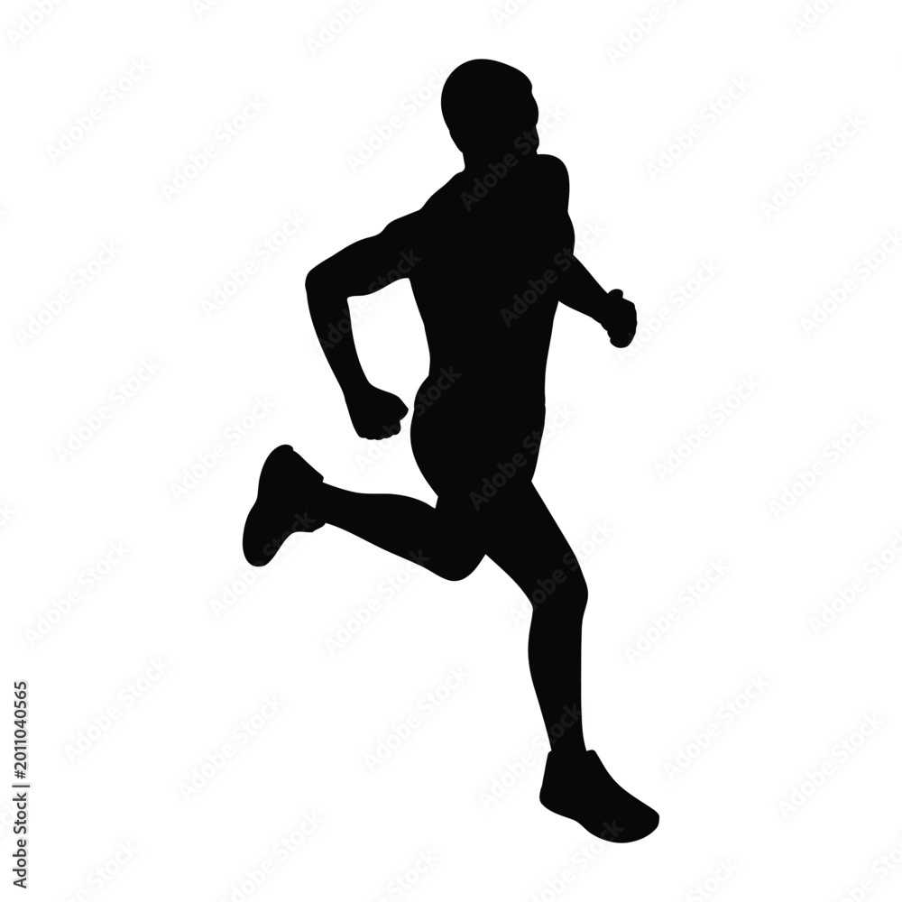 Obraz premium Jogging Fitness Outdoor Healthy Lifestyle Vector, Silhouette, Illustration