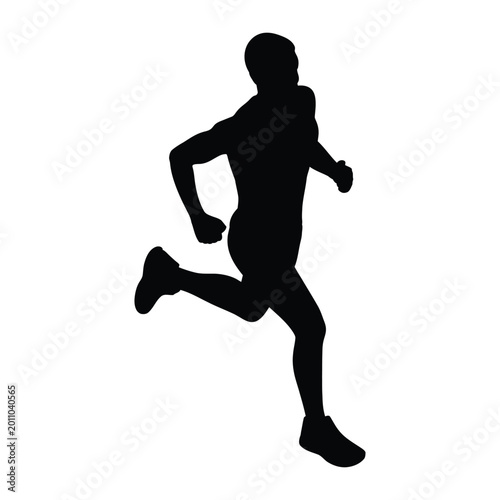 Jogging Fitness Outdoor Healthy Lifestyle Vector, Silhouette, Illustration