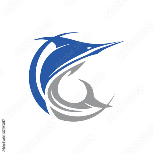 Modern marlin fish icon set in clean style. Suitable for app UI, web design, interface and digital product use.