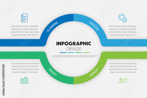 Timeline for infographics template diagrams presentations and business concept charts with 4 steps.