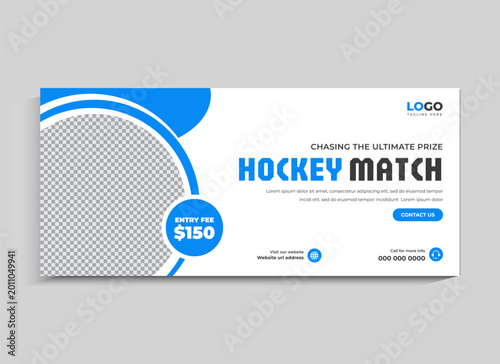 Canvas Print Hockey Tournament Social Media Facebook Cover Banner Template
