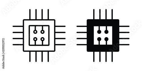 Foto Computer microchip icon vector design and illustration.