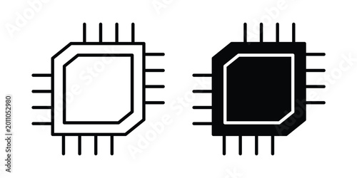 Tableau sur toile Computer microprocessor icon vector design and illustration.