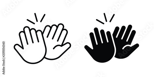 Photography High Five icon vector design and illustration.