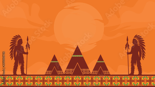 Φωτογραφία Native American Day Background Design