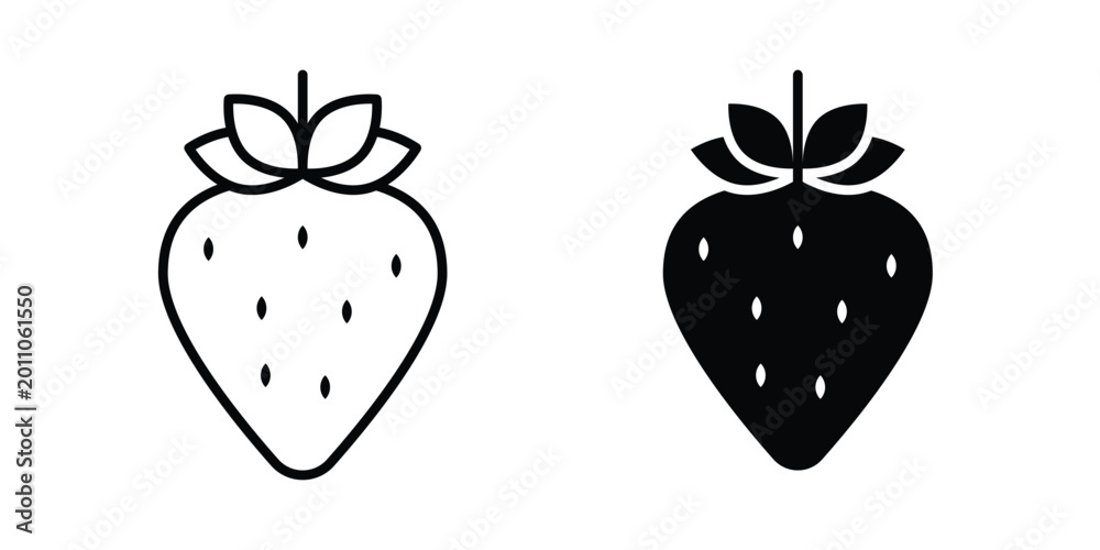 Fototapeta premium Strawberry icon vector design and illustration.
