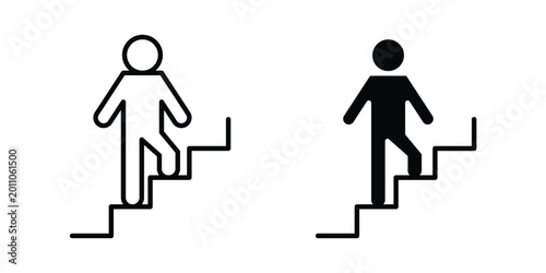 Konstfotografi Stairs climbing icon vector design and illustration.
