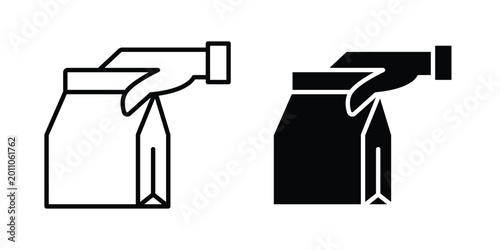 Foto Take away icon vector design and illustration.