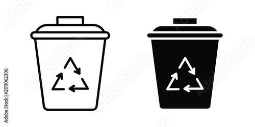 Bild auf Leinwand Trash compactor icon vector design and illustration.