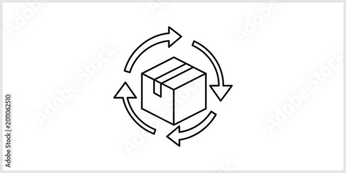 Delivery Box With Circular Arrows