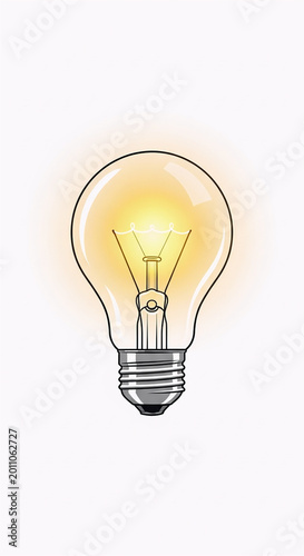 Glowing Incandescent Light Bulb Vector Illustration